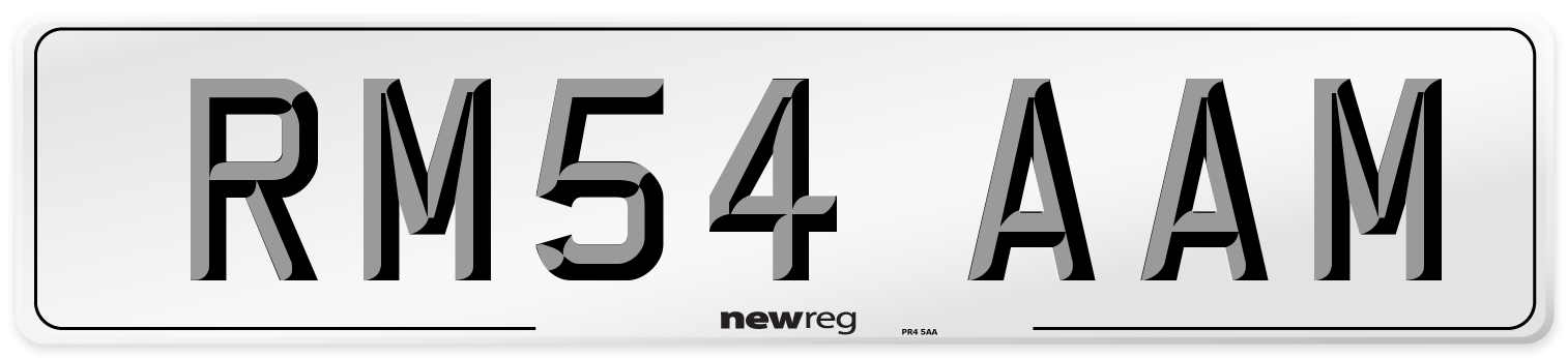 RM54 AAM Number Plate from New Reg